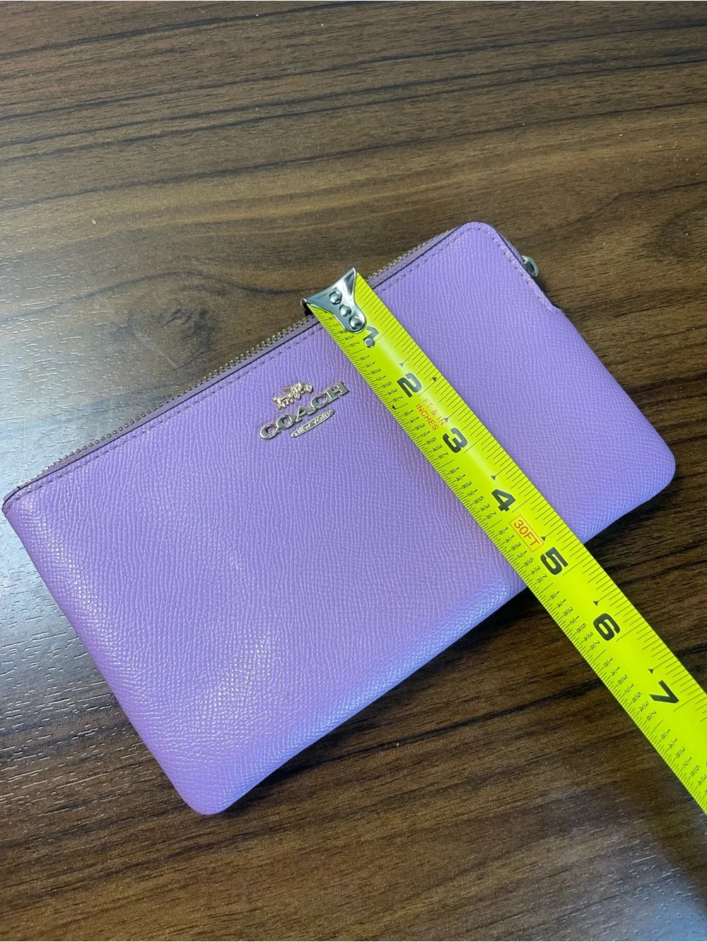 Coach Purple Wallet w/ Logo Accents, Credit Card Slots Wrist Strap Not Included